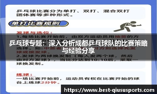 乒乓球专题：深入分析成都乒乓球队的比赛策略与经验分享